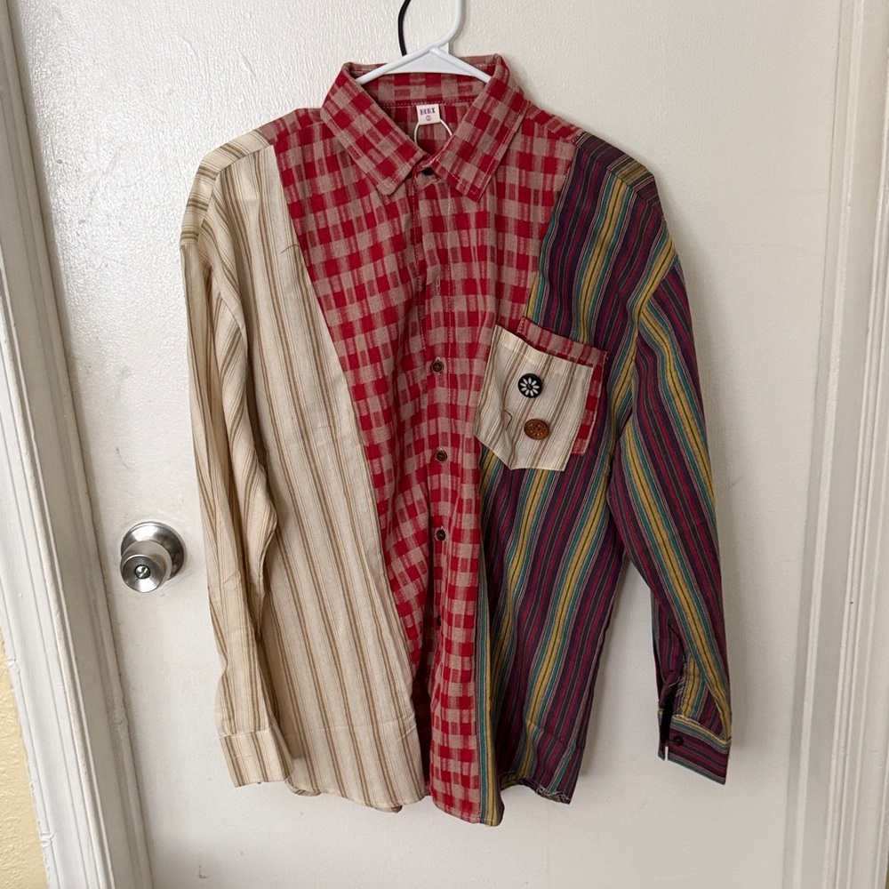Women’s Multicolor Patchwork Casual Shirt